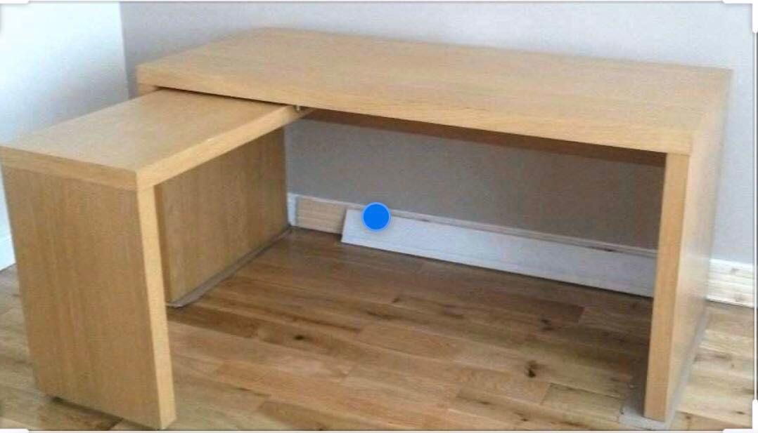 Ikea Jonas Desk WITH Pull Out Panel (brown) and Drawer, 傢俬＆家居, 傢俬, 桌子