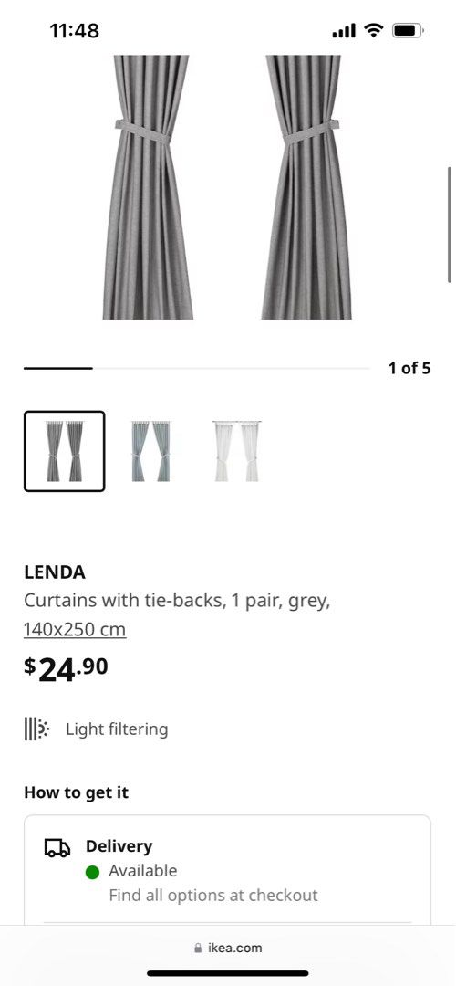 Ikea Lenda Curtain, Furniture & Home Living, Home Decor, Curtains