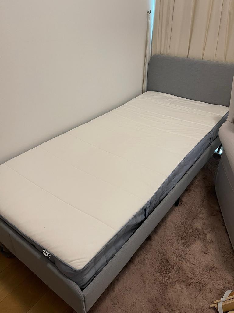 Ikea Twin Bedframe and Upgraded Mattress, Furniture & Home Living