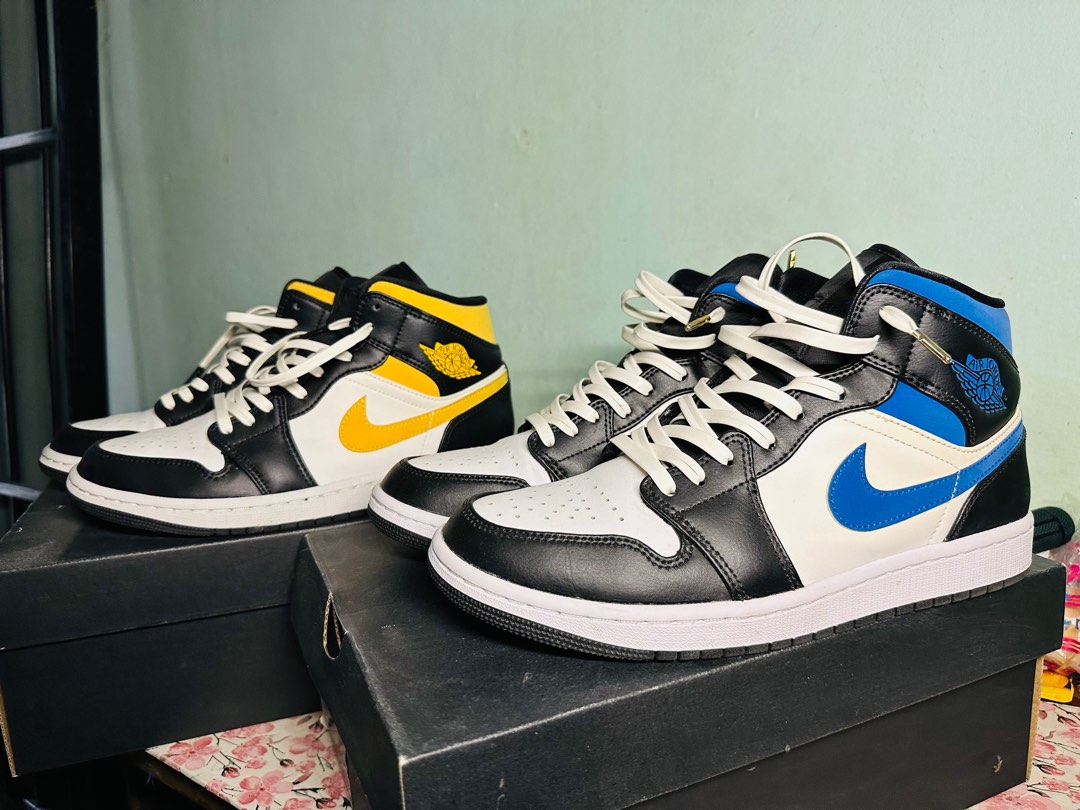 jordan 1 mid black racer blue