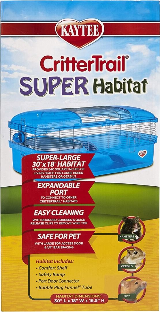 Kaytee 100533441 CritterTrail Super Habitat for Small Animals Blue