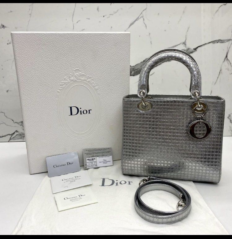 Christian dior on sale silver bag
