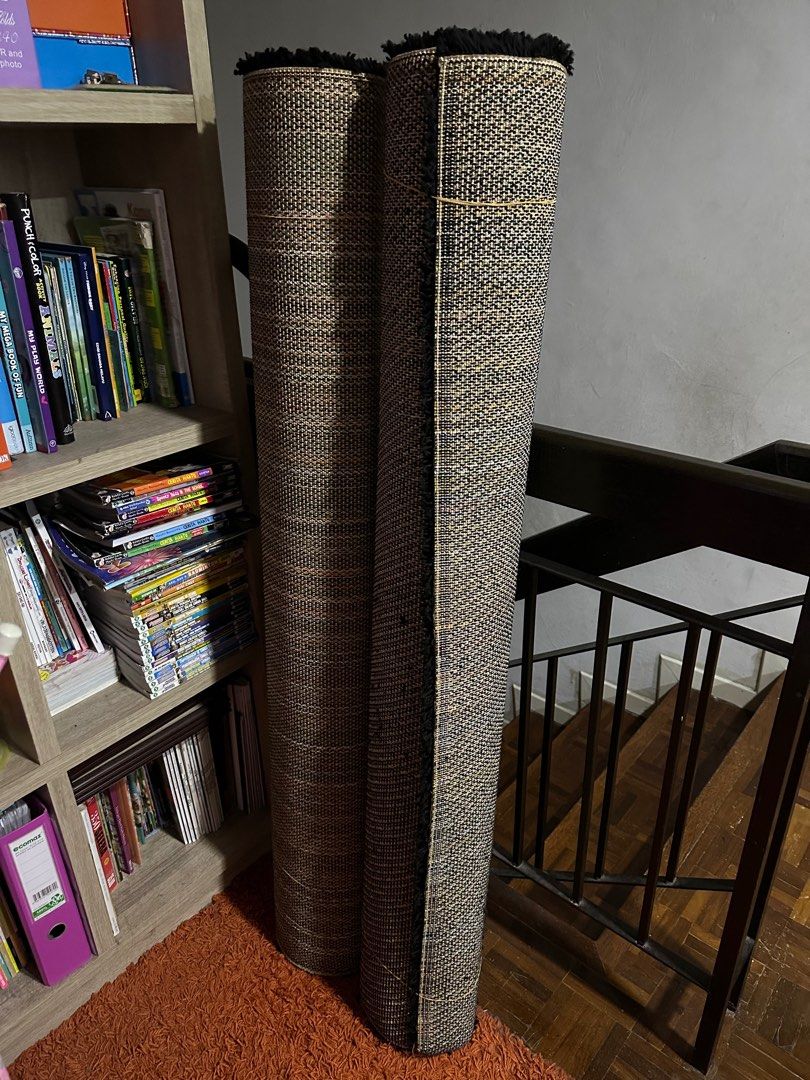 Leather sofa bed (homepro) + Dining table (ikea) + 2 carpet (ikea