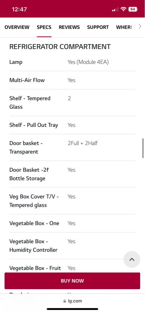 LG Top Freezer Refrigerator 393(L) GNB422SQCL, TV & Home Appliances