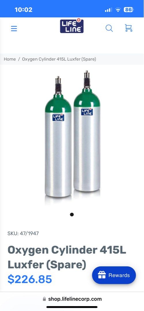 Lifeline portable oxygen canister set, Health & Nutrition, Medical