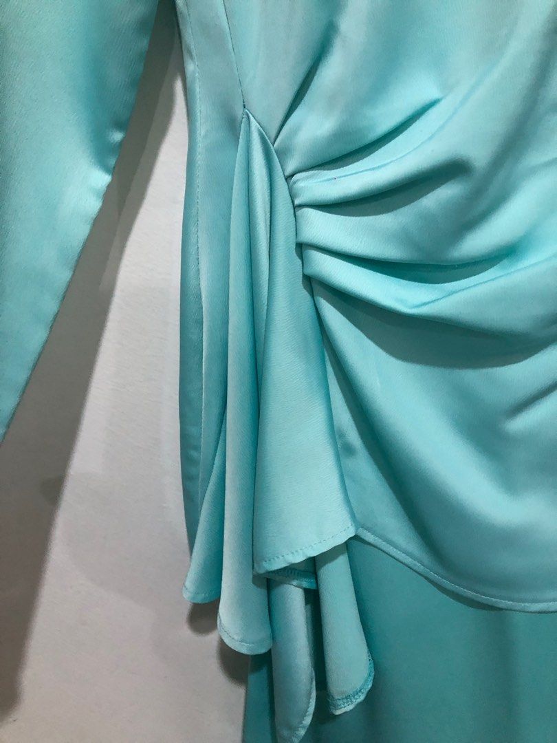 Light Blue kurung, Women's Fashion, Muslimah Fashion, Baju Kurung