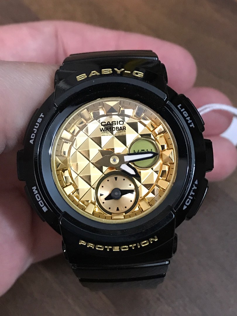 Baby g watch black gold outlet