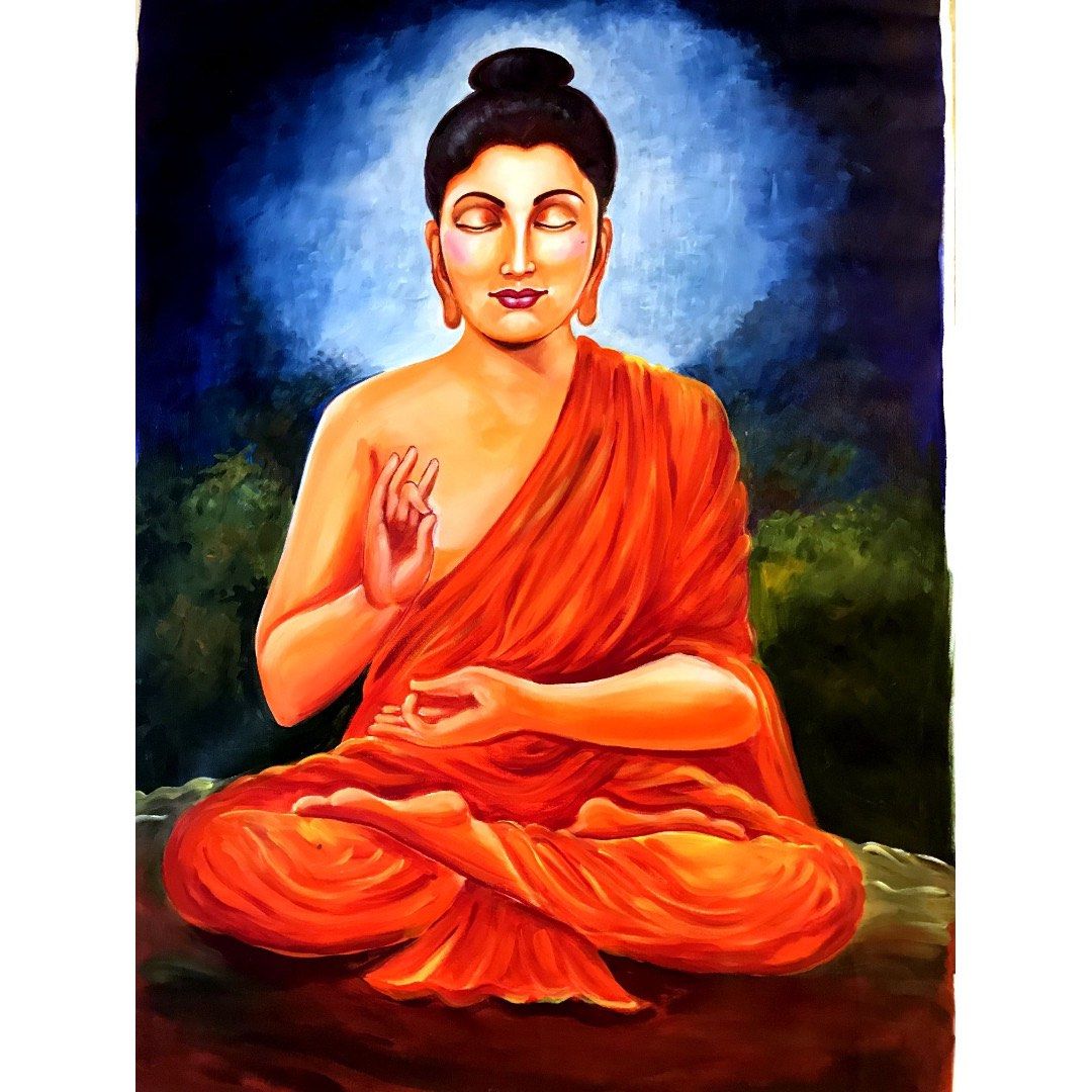 Lord Krishna and Buddha Painting, Hobbies & Toys, Stationery & Craft