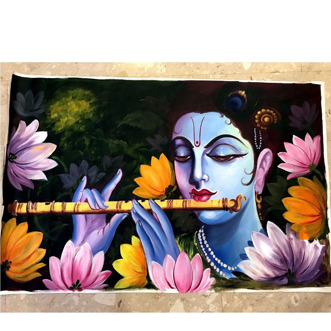 Lord Krishna and Buddha Painting, Hobbies & Toys, Stationery & Craft
