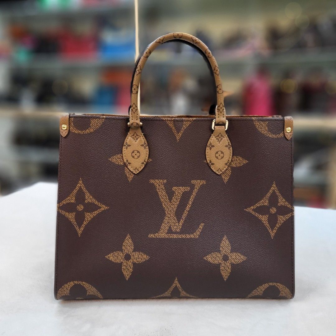 LV On-the-Go PM Black & Beige, Luxury, Bags & Wallets on Carousell
