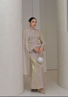 Lumiere Cape Dress by Aster.KL in Bronze