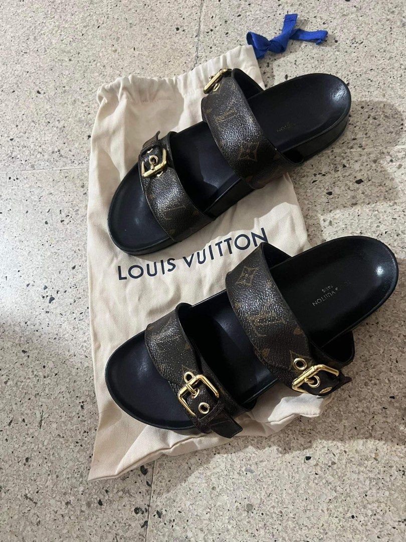 Louis Vuitton Bom Dia Flat Mule in Monogram Leather, Luxury, Sneakers &  Footwear on Carousell