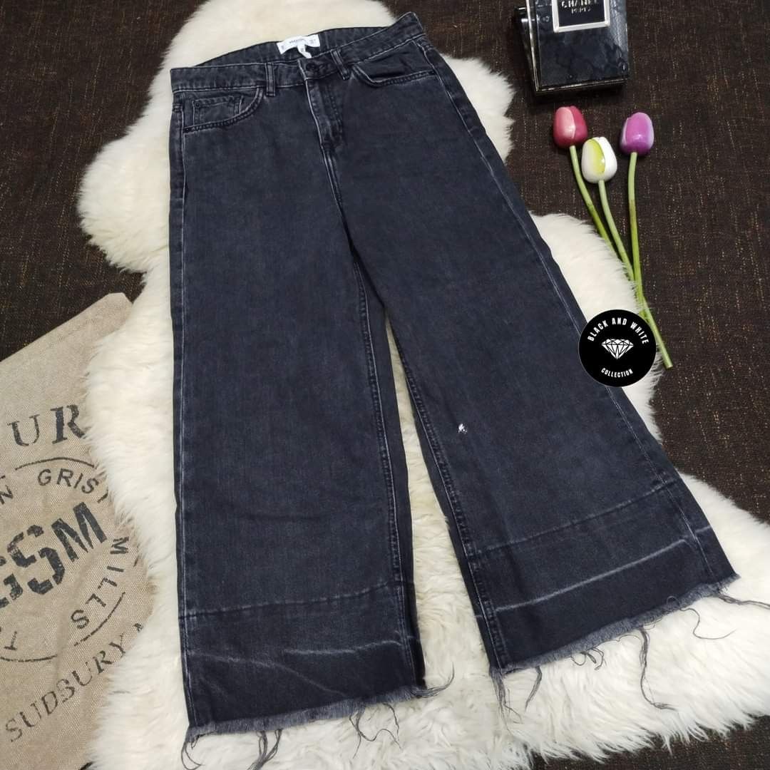 MANGO WOMEN'S HIGH WAIST DENIM CULOTTES