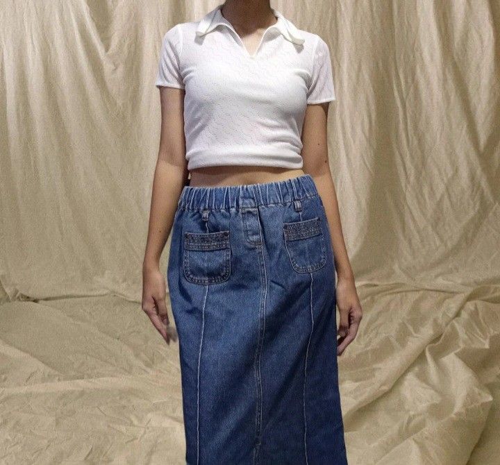 Maong Maxi skirt, Women's Fashion, Bottoms, Skirts on Carousell