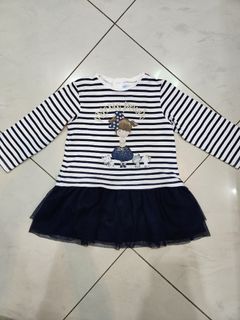 Mayoral 2yr 92 Dress Putih navy stripes tutu girl
