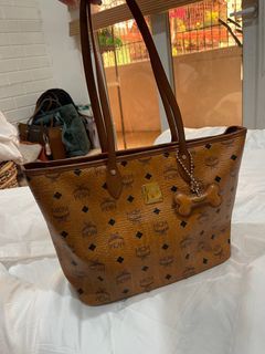 Mcm cognac tote small-med