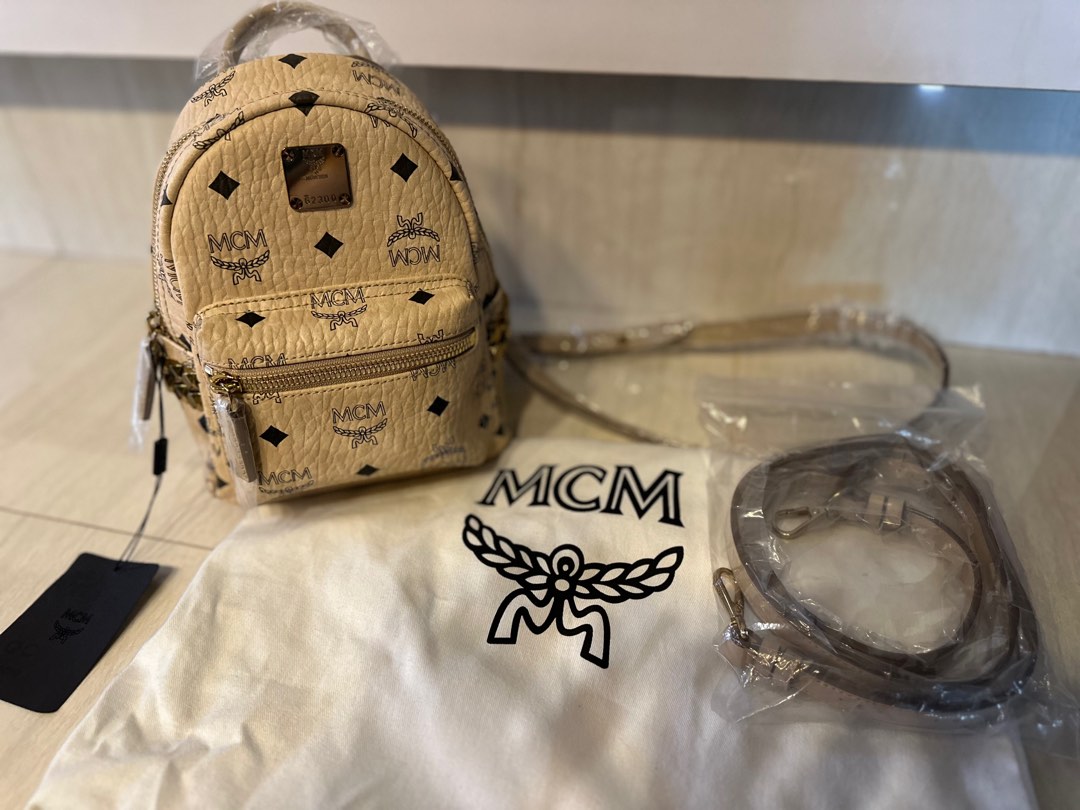Mcm Small Stark Stud Embellished Backpack - Brown