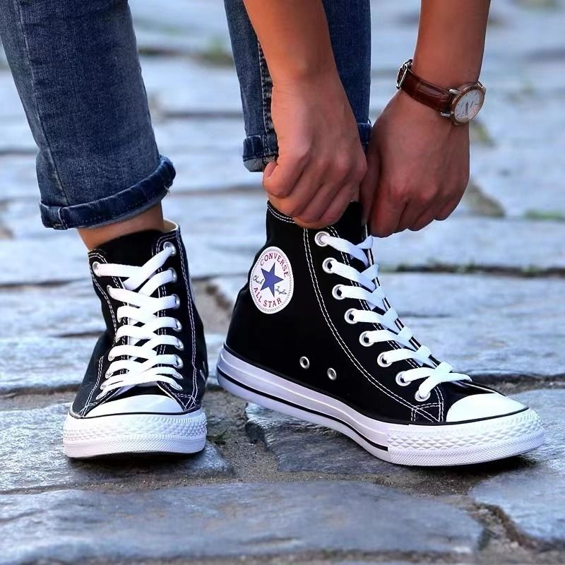 All white mens converse high tops discount