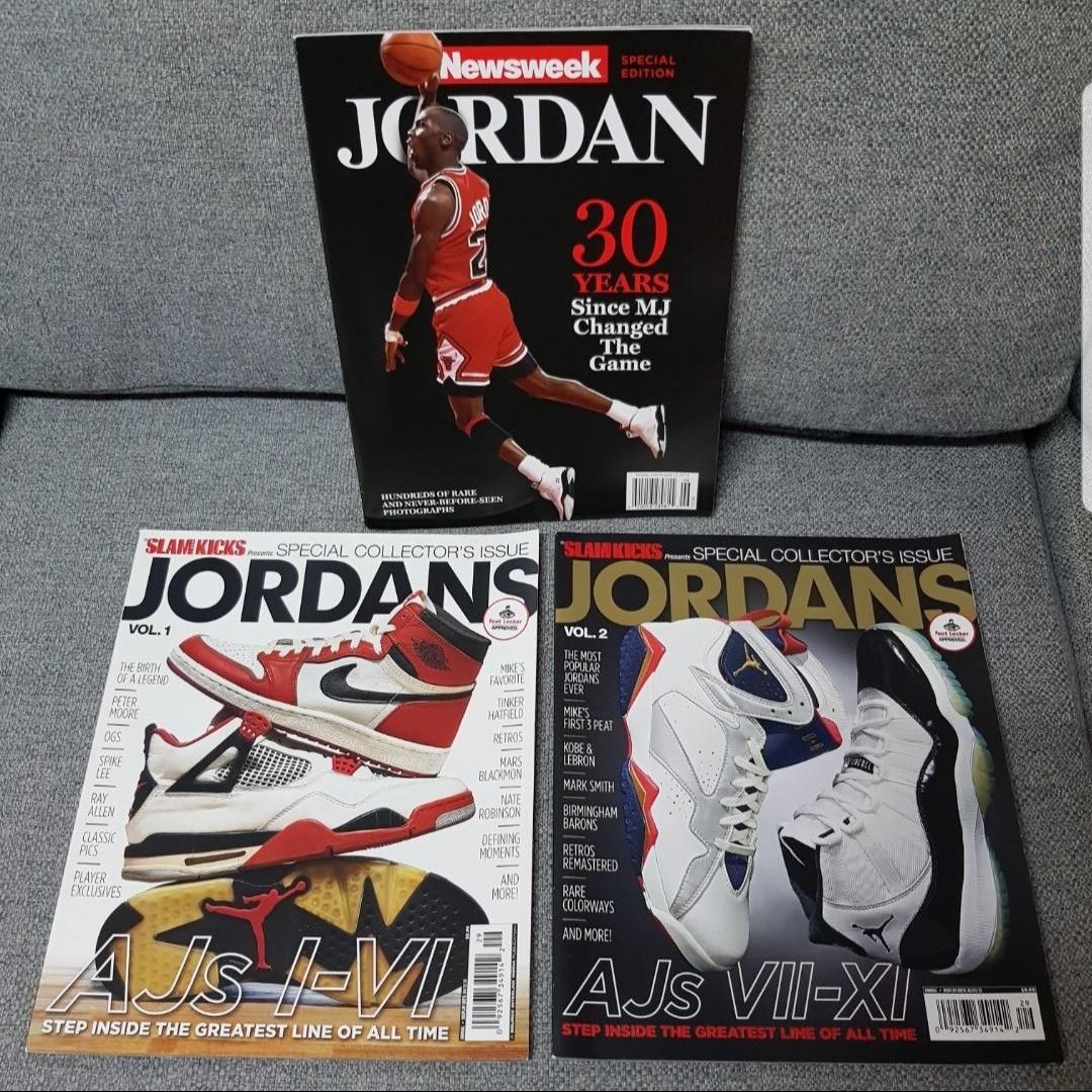 Michael Jordan (Category: Magazines) located in Manila. Submitted by mike42leviste (Listing ID 1225879600, Image 1). Description: For sale: 3 magazines for ₱4,000 1. SLAM KICKS Presents Special Collector's Issue JORDANS Vol.1 (AJs I-VI) Publication date: 2014 2. SLAM KICKS Presents Special Collector's Issue JORDANS Vol.2 (AJs VII-XI) Publication date: 2015 3. Newsweek Special Edition JORDAN (30 Years) Publication date: 2014 All 3 magazines are Mi