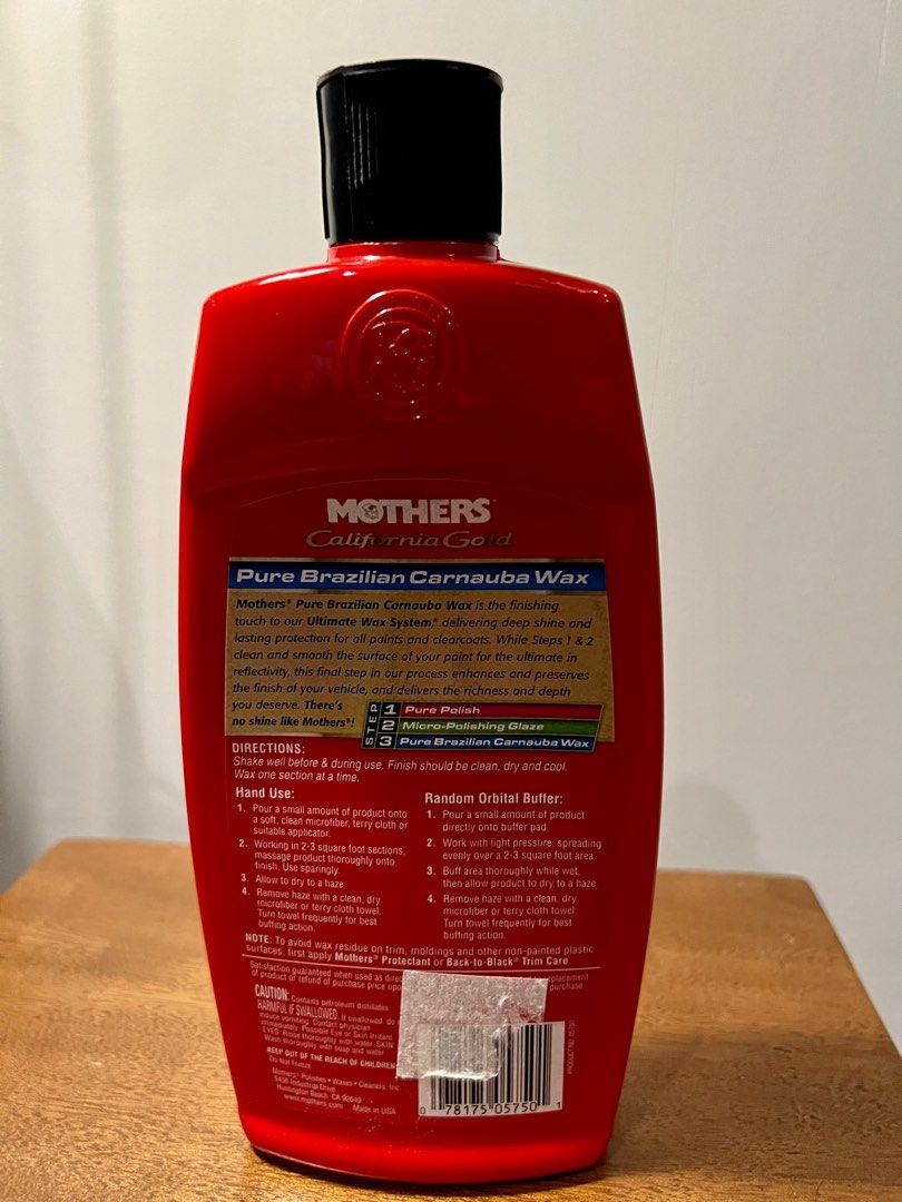 Mothers Carnauba Wax (Category: Everything Else Others) located in Taguig. Submitted by ManMen (Listing ID 1225827108, Image 2). Description: Brand New Old Stock Sealed Mothers Step 3 Carnauba Wax No issues GCASH.