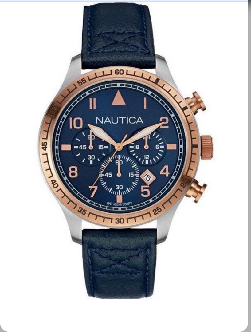 Nautica Sports Navy Dial Chronograph NAI17500G Men’s Watch, Men's ...