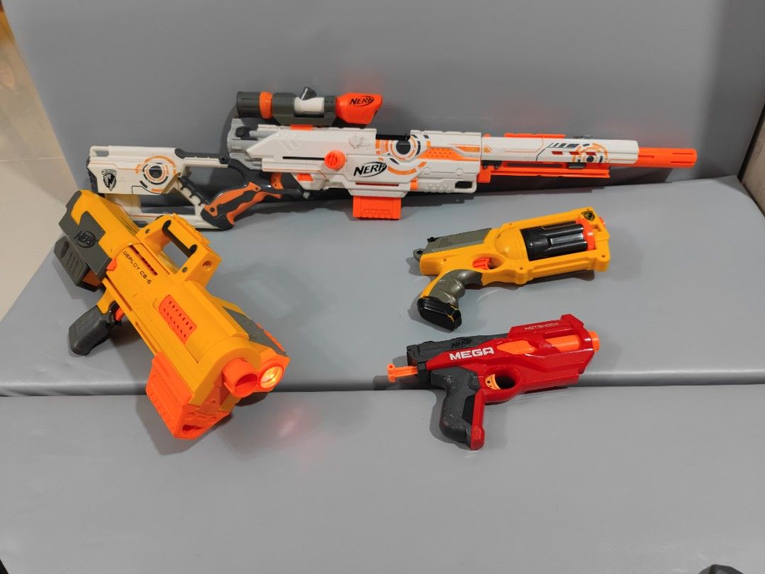 Nerf whiteout longstrike, deploy maverick and hotshock bundle, Hobbies ...