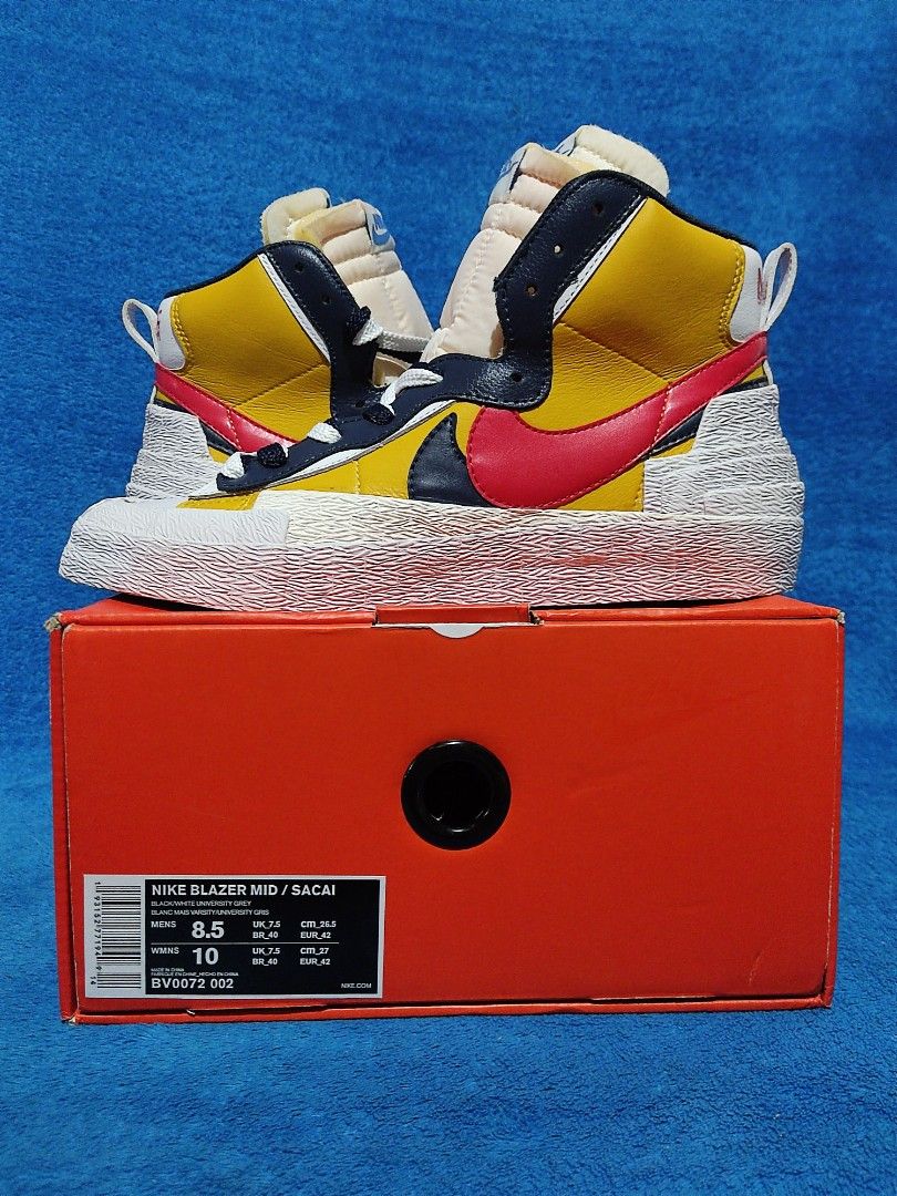 Sacai x nike 2024 blazer mid varsity maize