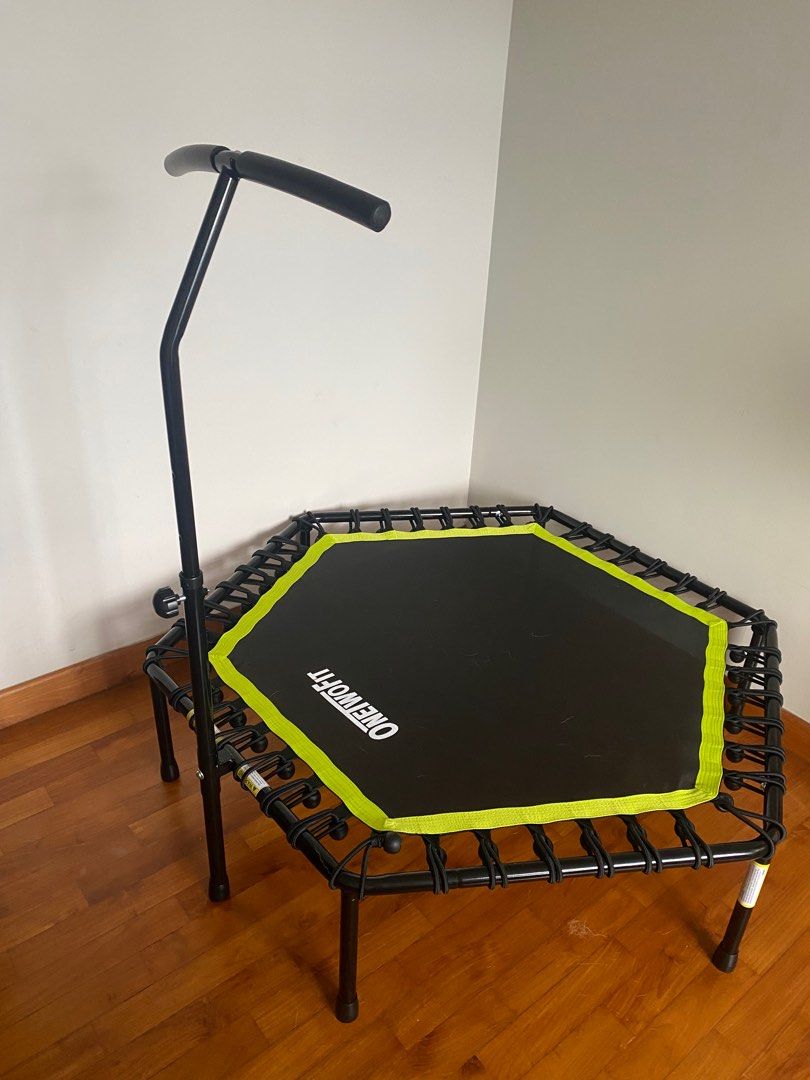 Sunny health and sales fitness trampoline with bar