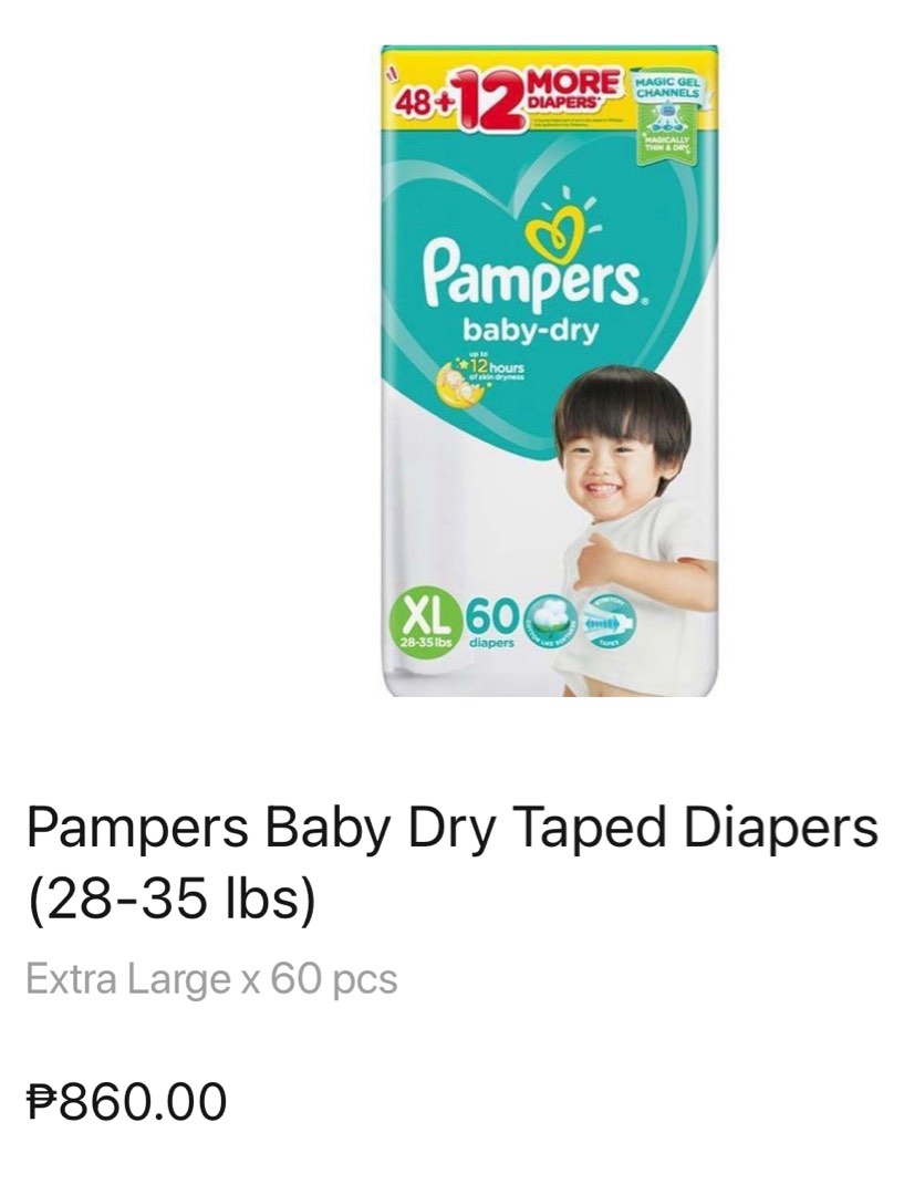 Pampers xl tape 2025 price