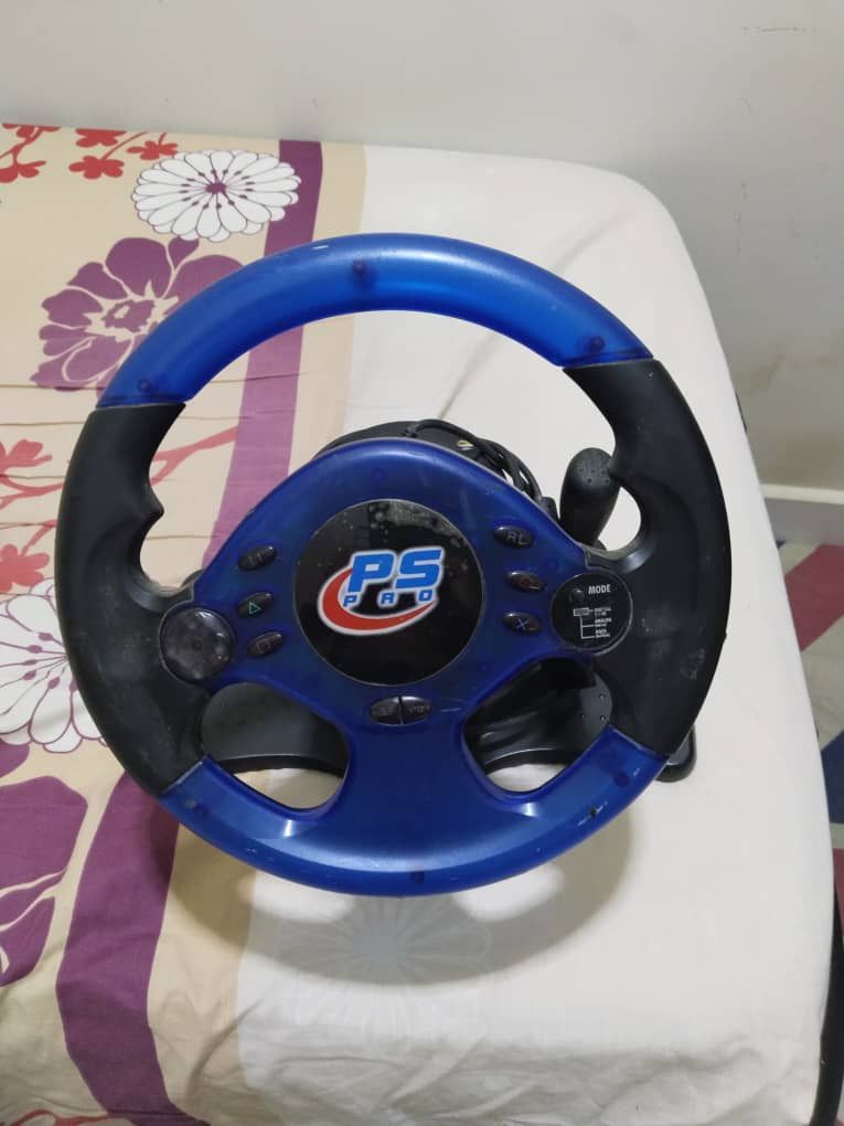 playstation 1 wheel, Video Gaming, Gaming Controllers on Carousell
