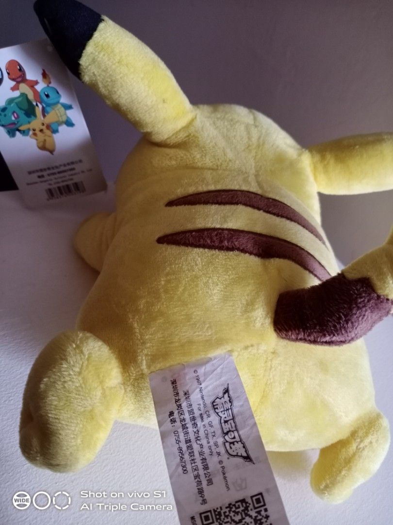 POKEMON PLUSH PIKACHU w/ paper tag (Category: Plushies & Soft Toys) located in Mandaluyong City. Submitted by sephcharr (Listing ID 1225786027, Image 2). Description: cute, best for collections 😊.