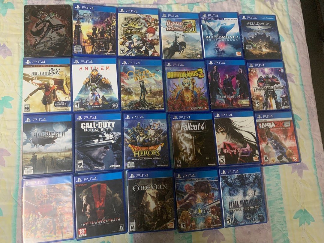 Ps4 games (Category: PlayStation) located in Taguig. Submitted by clyffie (Listing ID 1225725403, Image 1). Description: All are Used, some well used, others lightly used. Meet-ups only. BGC (Burgos Circle/One Bonifacio/ High Street /) Alabang area (ATC/Festival Mall/Molito) for Alabang must be for a minimum purchase of 2,500, for BGC 500. Payment mode -gcash/maya/grab. Cash for anything below 1,000, but I prefer mobile payments. Bayonetta/Vanqui