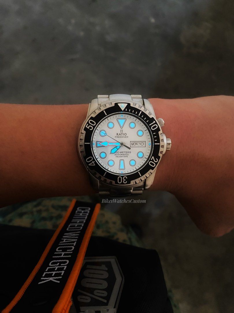 Ratio Freediver 1000m st.steel diver watch, Men's Fashion, Watches