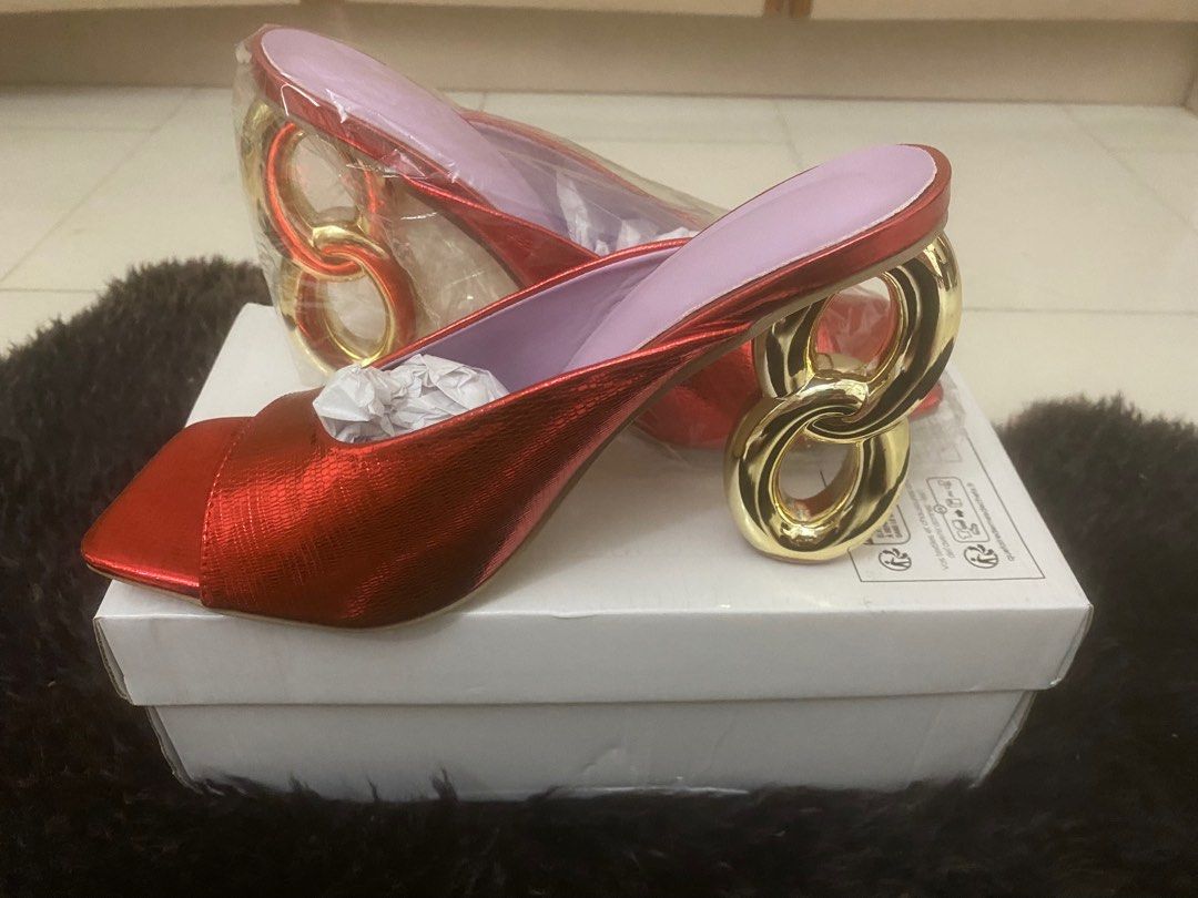 Red party sandals hot sale