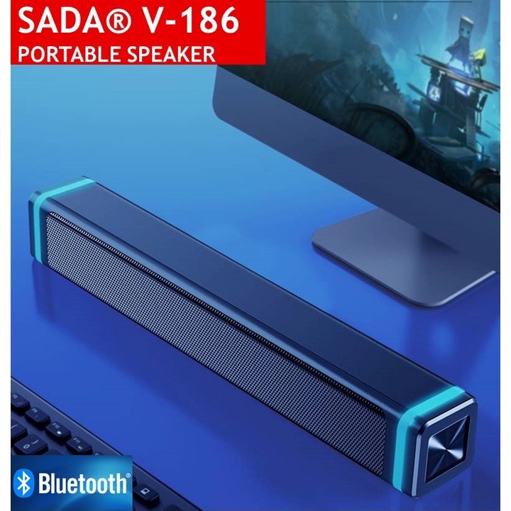 SADA Computer Speaker V-186 USB Wired Bar Stereo Subwoofer Music Player ...