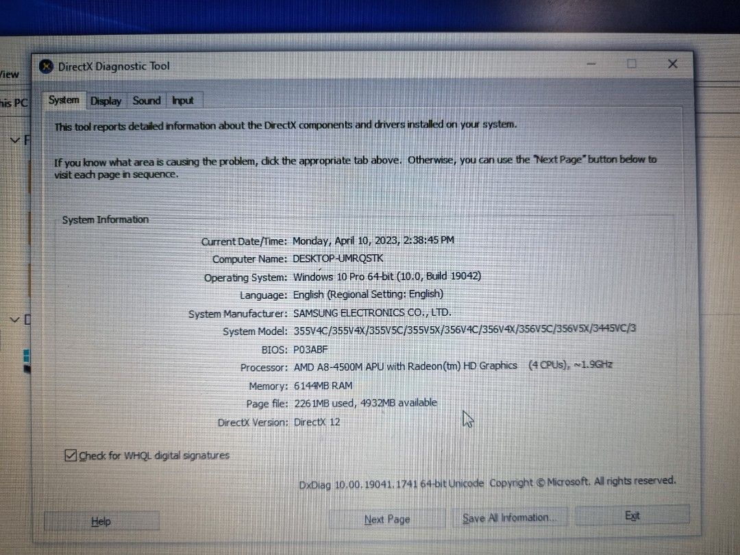 Samsung Series 3 AMD Quad-Core Laptop (Category: Laptops & Notebooks) located in Imus. Submitted by r0me5 (Listing ID 1225776820, Image 2). Description: -MODEL: NP355VC -PROCESSOR: AMD Quad Core A8-4500M @1.9 Ghz Clock-Speed -GRAPHICS: AMD Radeon HD 7640G + HD 7670M Dual GPU -RAM: 6GB (upgraded from 4GB) -STORAGE: 240GB SSD (Upgraded from slow hard drive) -DISPLAY: 15.6 Inches Anti-Reflective LED -RESOLUTION: HD 1366 x 768 Pixels -OPTICAL DRIVE: 