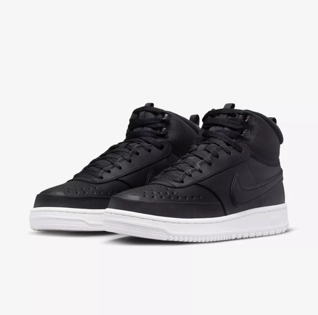Nike court vision mid black and white clearance