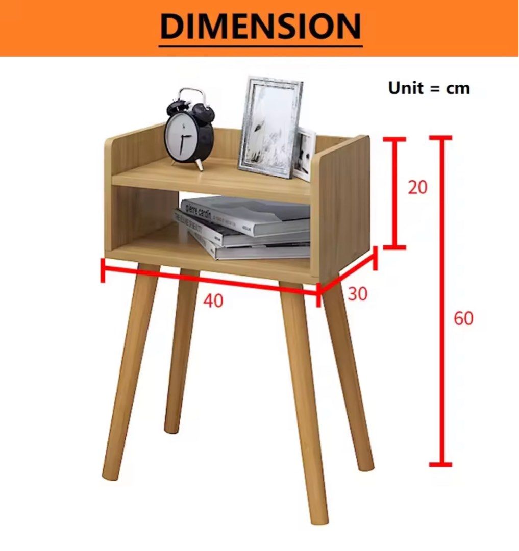 Side table/Bedside table, Furniture & Home Living, Furniture, Shelves