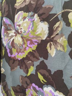 Size 8 LAURA ASHLEY floral midi skirt a-line flayer pleat brown purple green grey work office  occasion wedding dinner vintage style 
