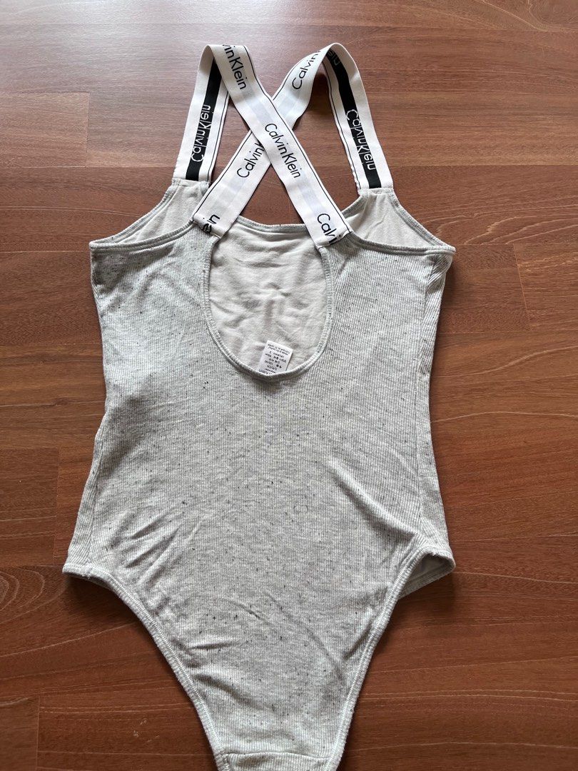 Calvin klein bodysuit grey top
