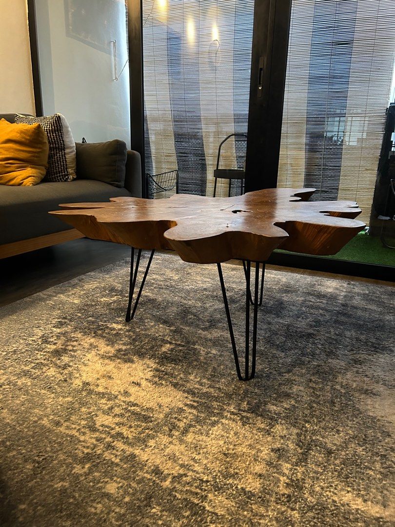 Solid Wood Tree Stump Coffee Table Furniture Home Living