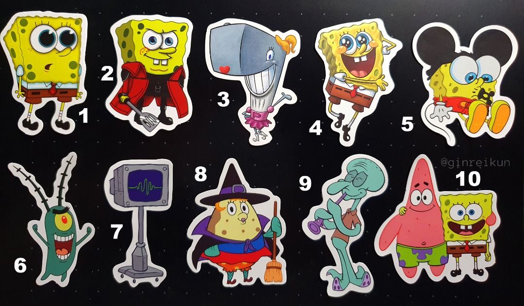 Spongebob Stickers [SET B] on Carousell