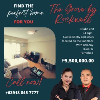 Studio Unit With Balcony For Sale at The Grove by Rockwell C5 Ortigas, Pasig
