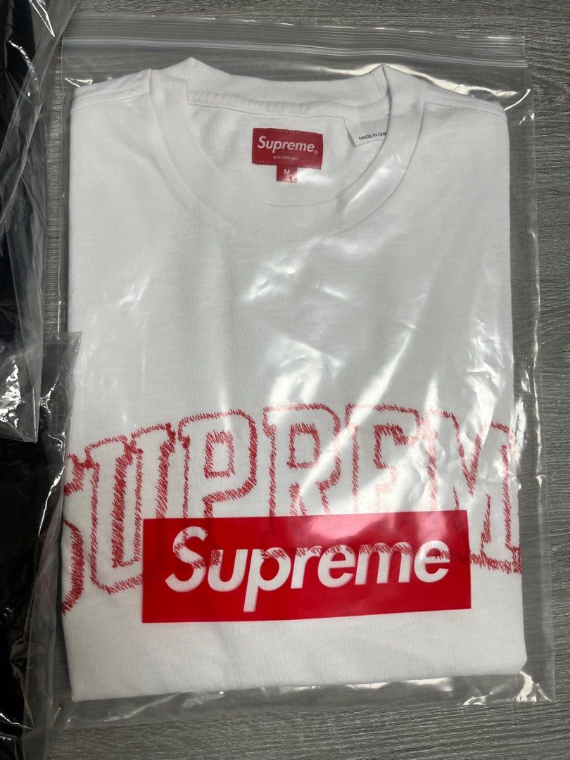 Supreme Tee Supreme Sketch Embroidered S/S Top , 男裝, 上身及套裝