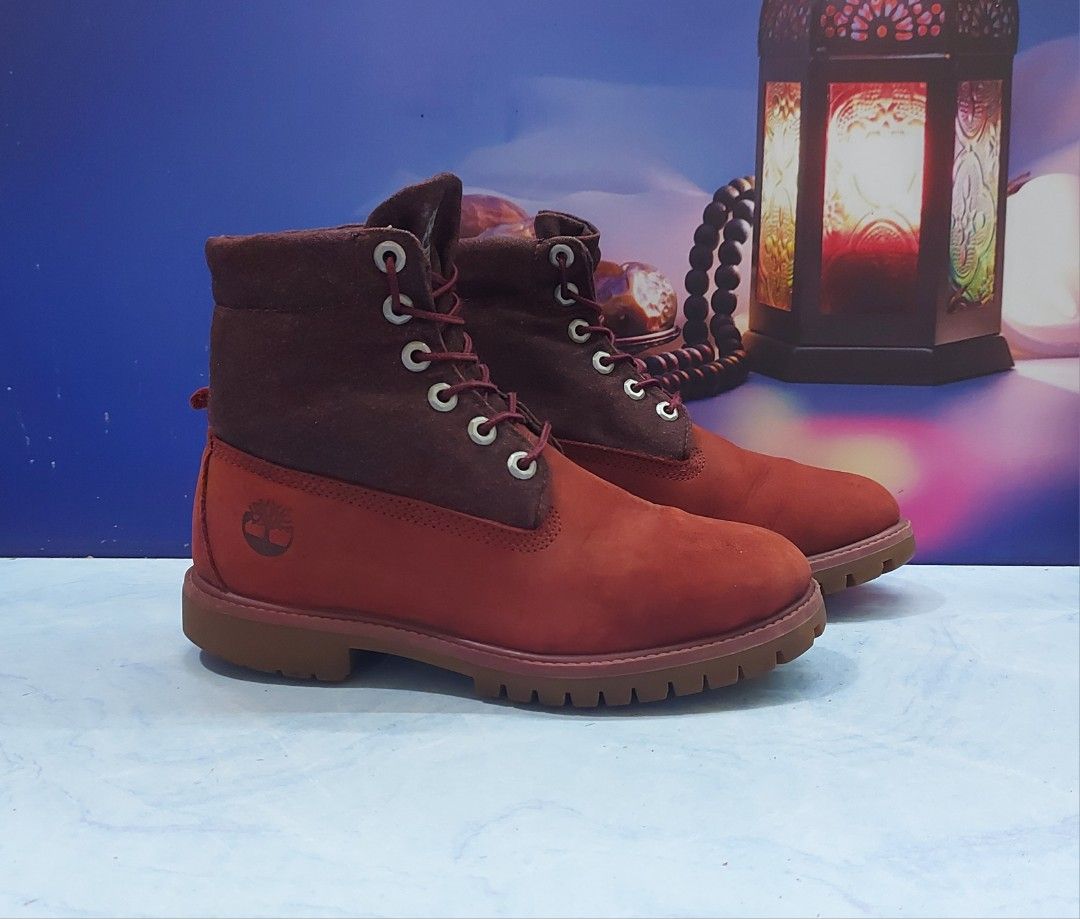 Wine colored timberlands on sale