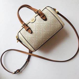 Tory Burch Small Kira Chevron Leather Shoulder Bag In Dusty Almond/rolled  Gold