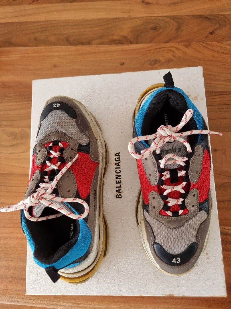 Red blue balenciaga triple s top