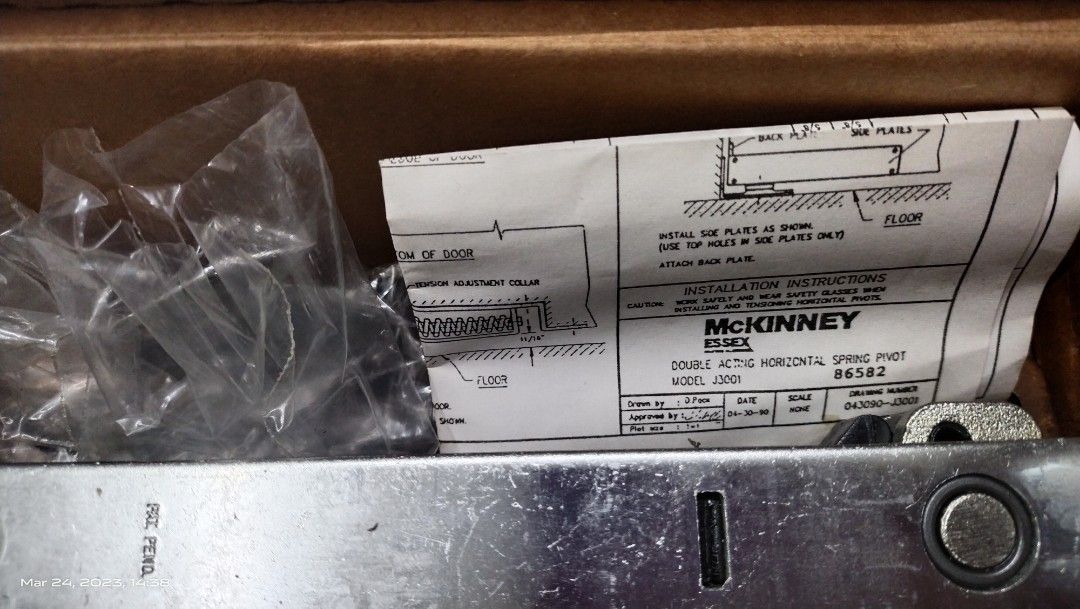 USA McKinney floor hinges double action J3001/643 US11 antique