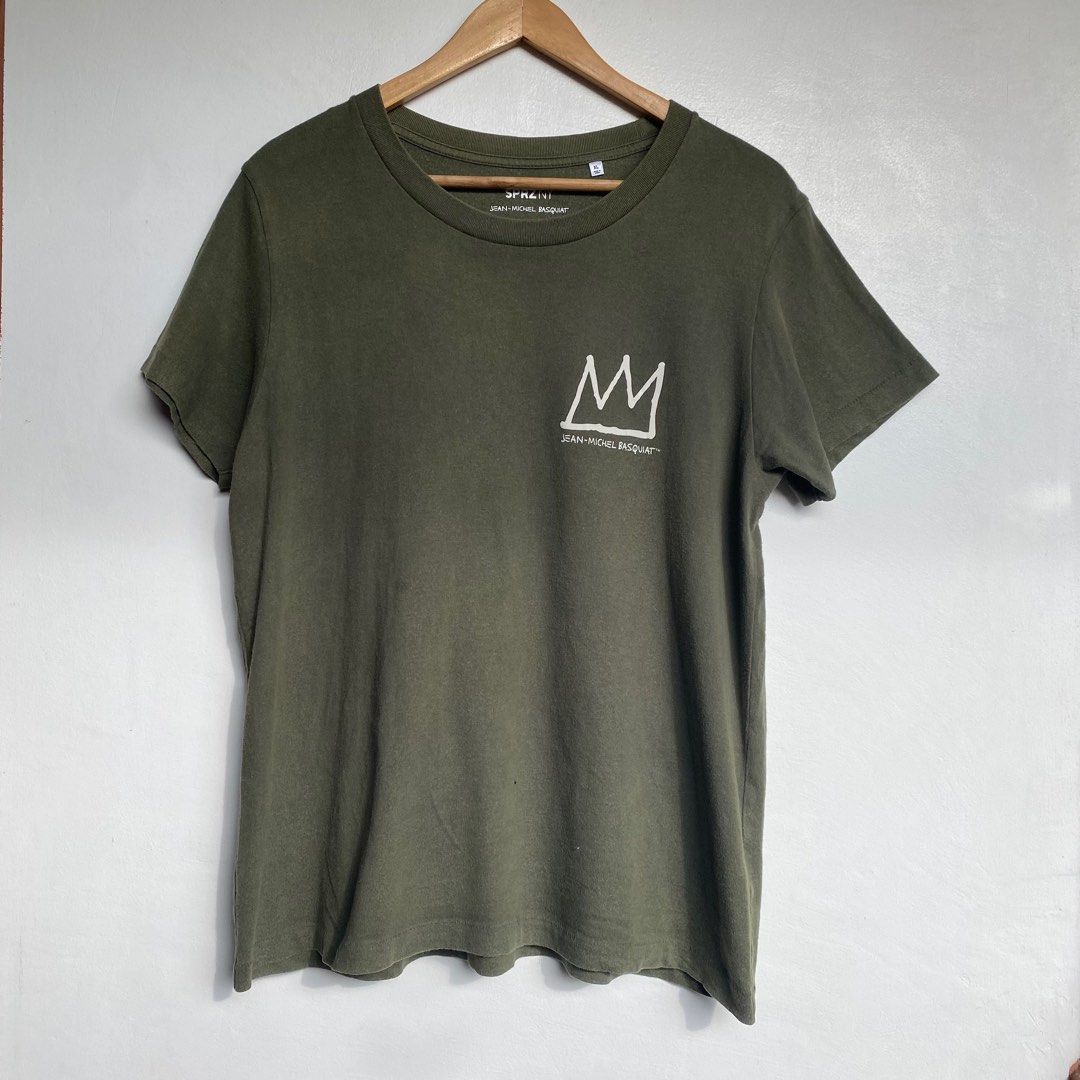 UT Jean-Michel Basquiat Army Green Shirt, Women's Fashion, Tops