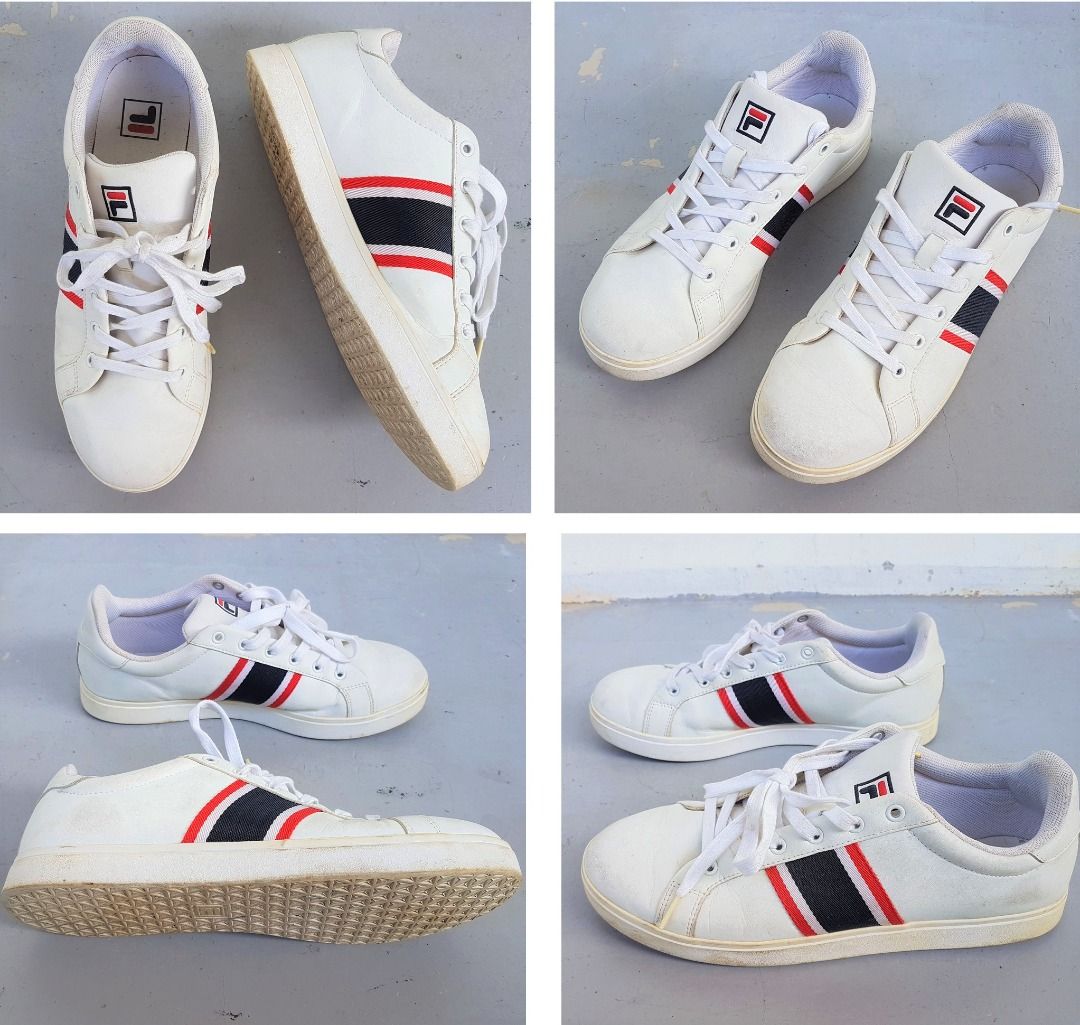 Versatile Fila Fashion Sneakers White Leather Shoes US 8.5 UK 7.5 EUR 42 Designer Fila Shoes Original K Pop J Pop Limited Edition Athletic
